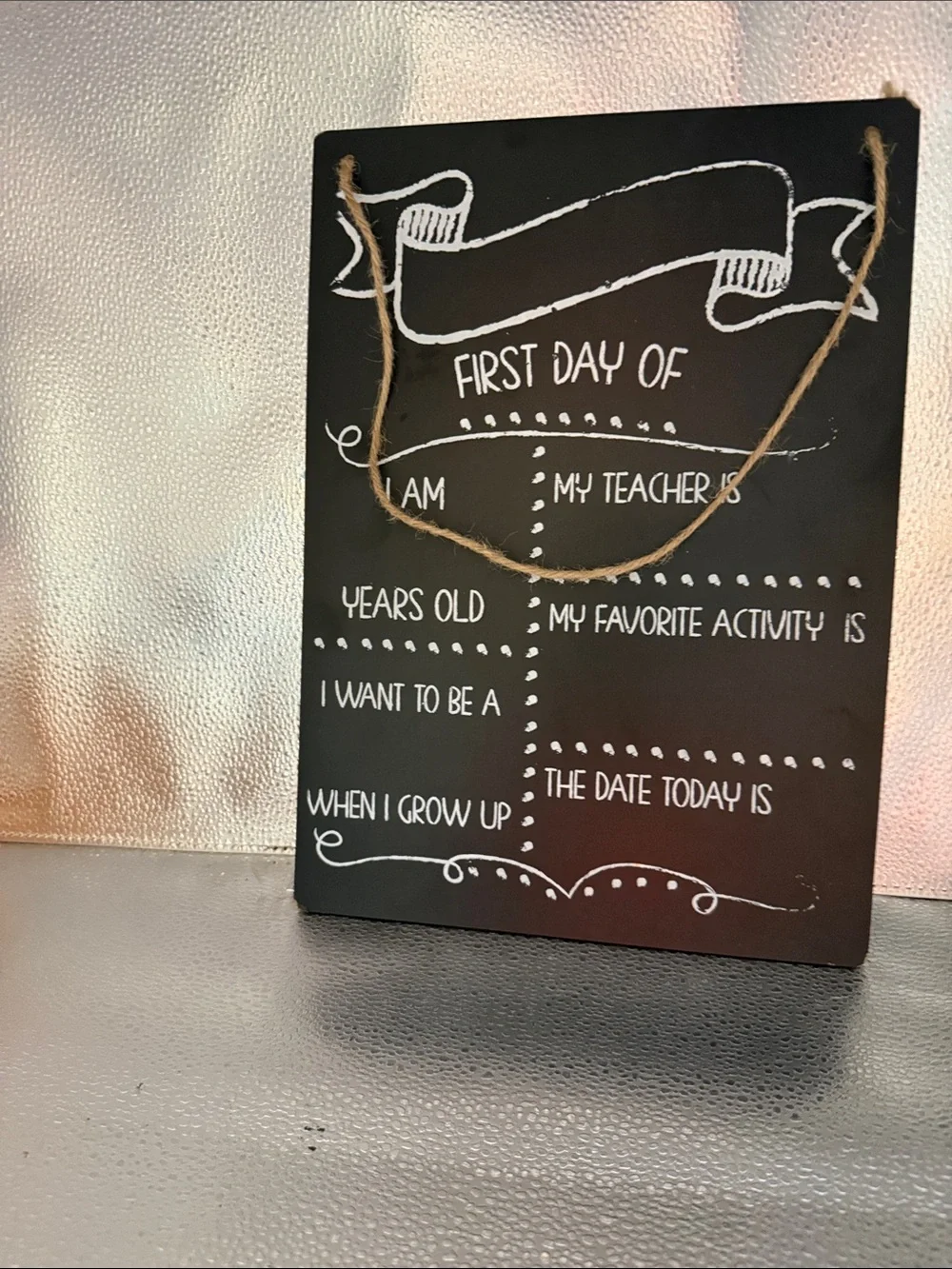 Chalkboard “ All About Me” Sign - Black & White